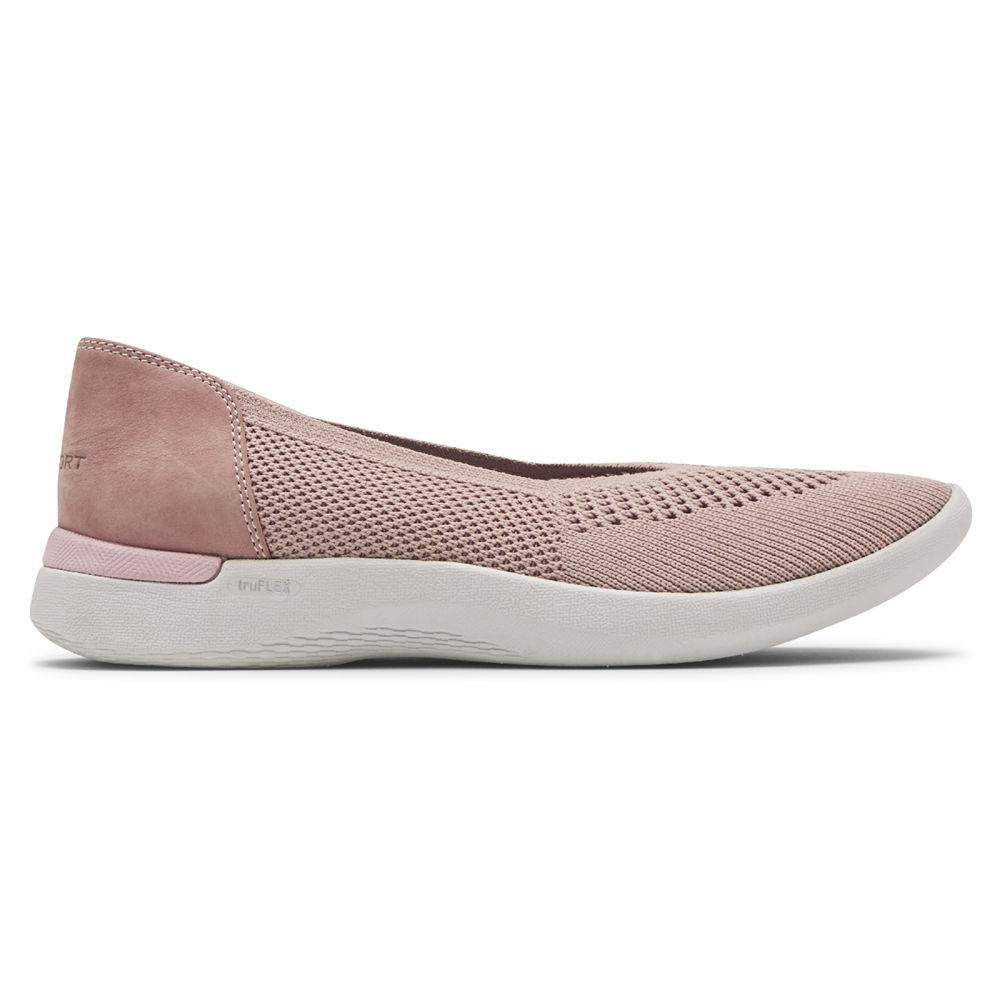 Rockport Womens Flats Pink - truFLEX Fly Knit Ballet - UK 147-RAHDKO